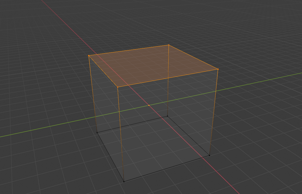 A geometric 3D model showing the highlighted face of a perfect cube - indicating a (2D) plane