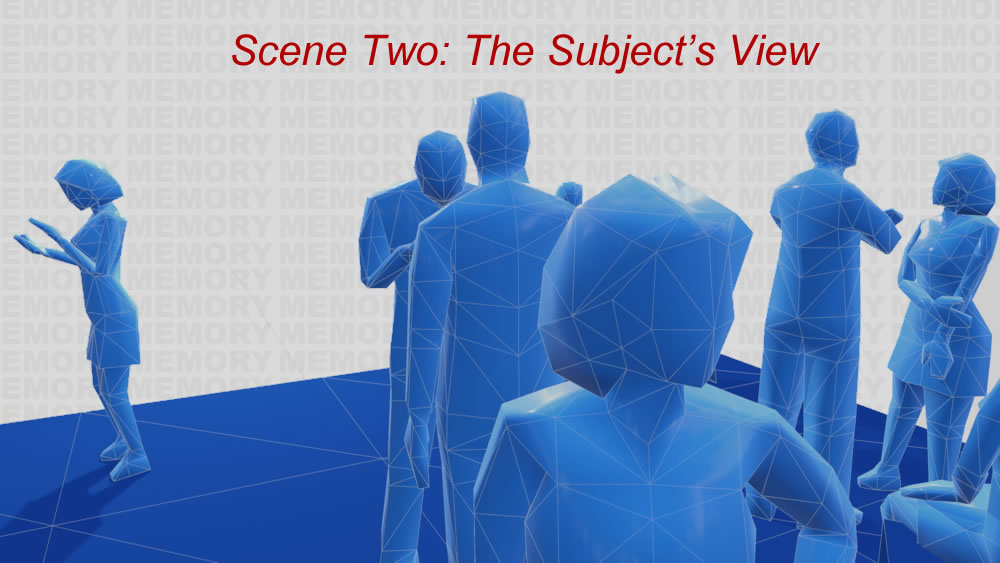 The view, of the party, from the control subjects eyes before his OBE