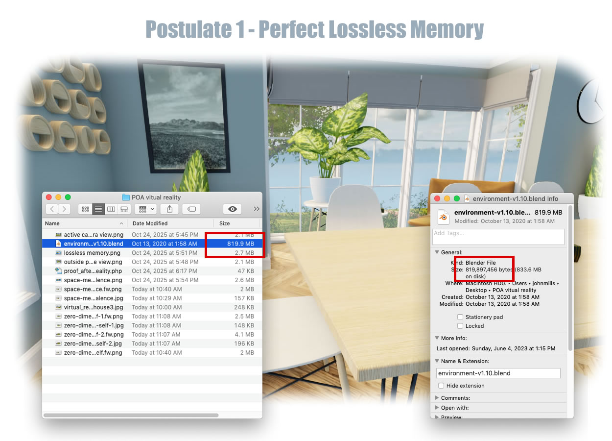 Comparing a 3D Environment in Virtual Reality to their Actual File Sizes in Memory