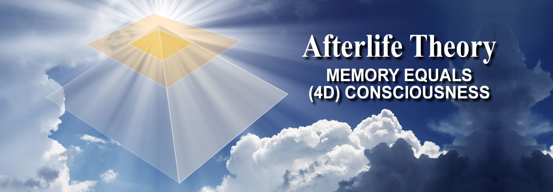 Afterlife Theory logo illustrating dimensional memory and consciousness concepts